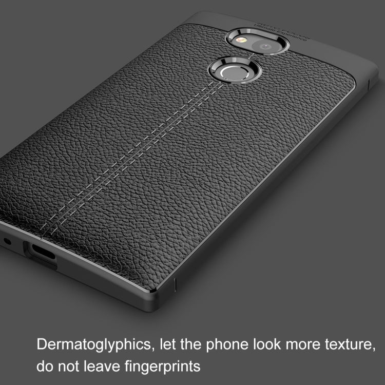 For Sony Xperia L2 Litchi Texture Soft TPU Protective Back Cover Case