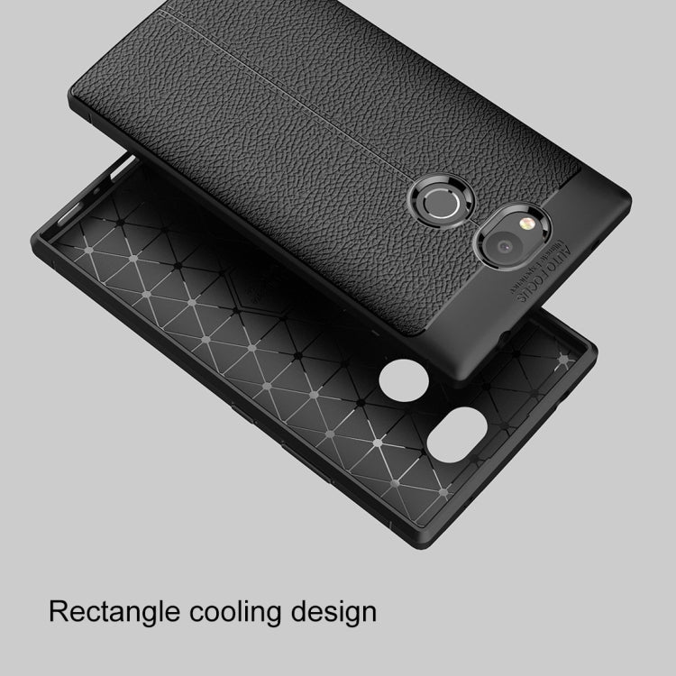 For Sony Xperia L2 Litchi Texture Soft TPU Protective Back Cover Case