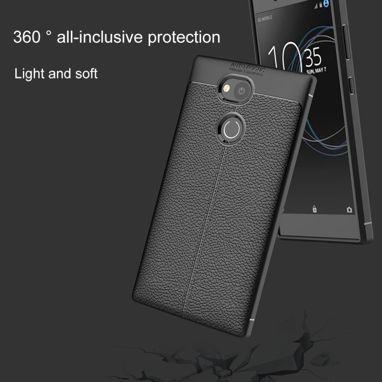 For Sony Xperia L2 Litchi Texture Soft TPU Protective Back Cover Case