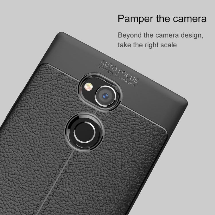 For Sony Xperia XA2 Ultra Litchi Texture Soft TPU Protective Back Cover Case