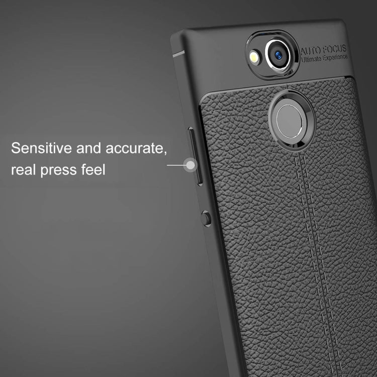For Sony Xperia XA2 Litchi Texture Soft TPU Protective Back Cover Case