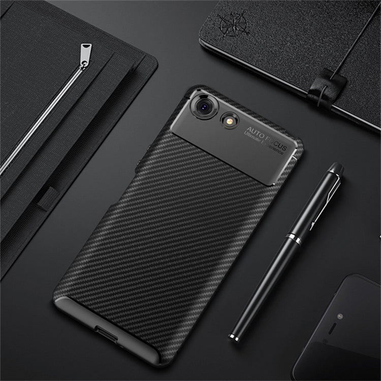 Carbon Fiber Texture Shockproof TPU Case for Sony Xperia XZ4 Compact