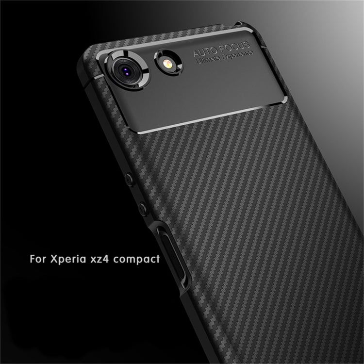 Carbon Fiber Texture Shockproof TPU Case for Sony Xperia XZ4 Compact