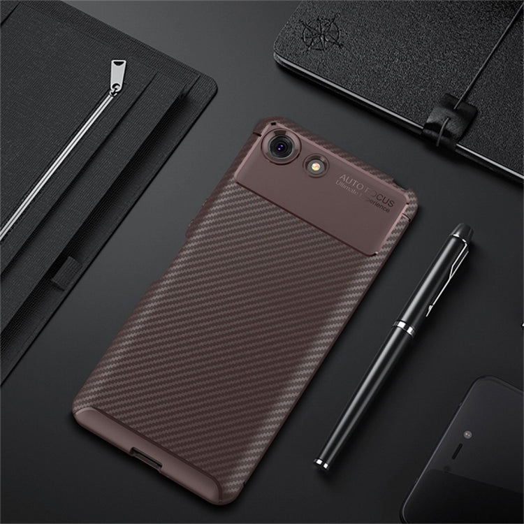 Carbon Fiber Texture Shockproof TPU Case for Sony Xperia XZ4 Compact