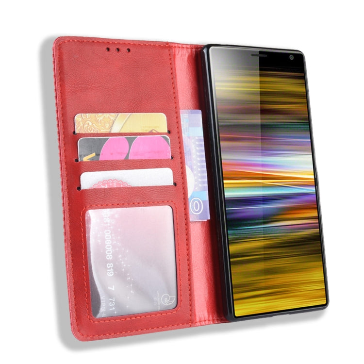 Magnetic Buckle Retro Texture Horizontal Flip Leather Case for Sony Xperia 10 Plus, with Holder & Card Slots & Wallet