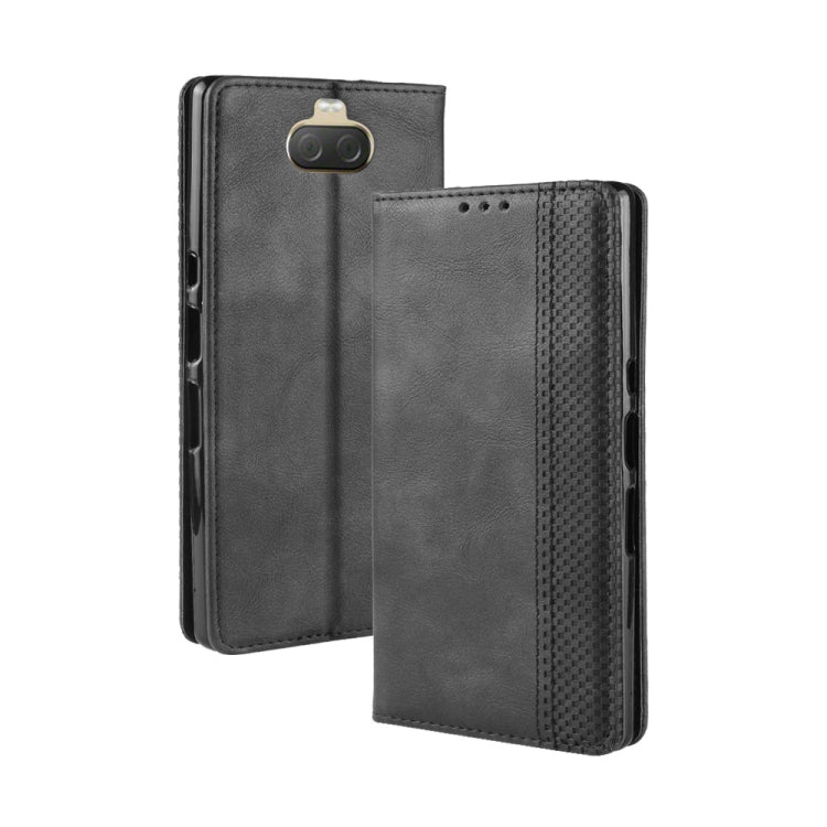 Magnetic Buckle Retro Texture Horizontal Flip Leather Case for Sony Xperia 10, with Holder & Card Slots & Wallet
