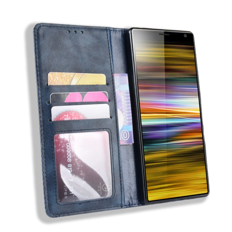 Magnetic Buckle Retro Texture Horizontal Flip Leather Case for Sony Xperia 10, with Holder & Card Slots & Wallet