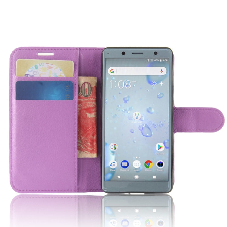 For Sony Xperia XZ2 Compact PU + TPU Litchi Texture Horizontal Flip Leather Case with Wallet & Holder & Card Slots