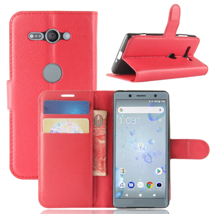 For Sony Xperia XZ2 Compact PU + TPU Litchi Texture Horizontal Flip Leather Case with Wallet & Holder & Card Slots