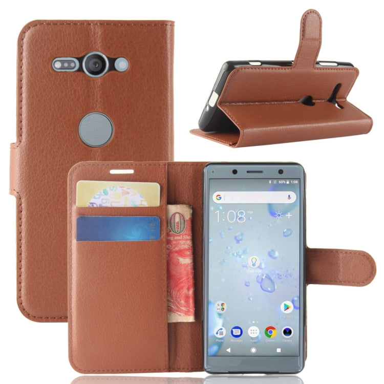 For Sony Xperia XZ2 Compact PU + TPU Litchi Texture Horizontal Flip Leather Case with Wallet & Holder & Card Slots