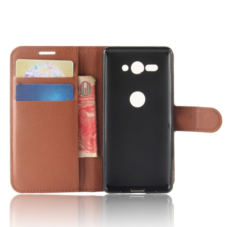 For Sony Xperia XZ2 Compact PU + TPU Litchi Texture Horizontal Flip Leather Case with Wallet & Holder & Card Slots