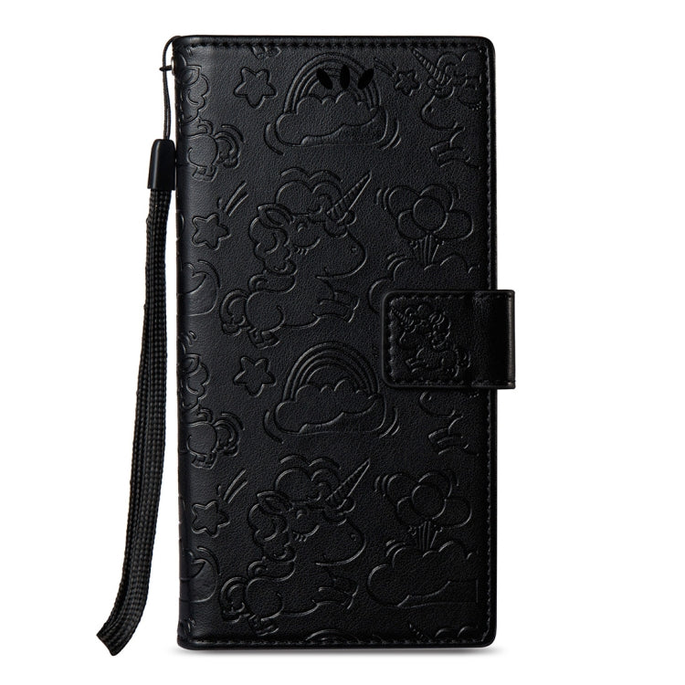 For Sony Xperia L1 Pressed Horse Cloud Print Horizontal Flip Leather Case with Holder & Card Slots & Wallet & Lanyard