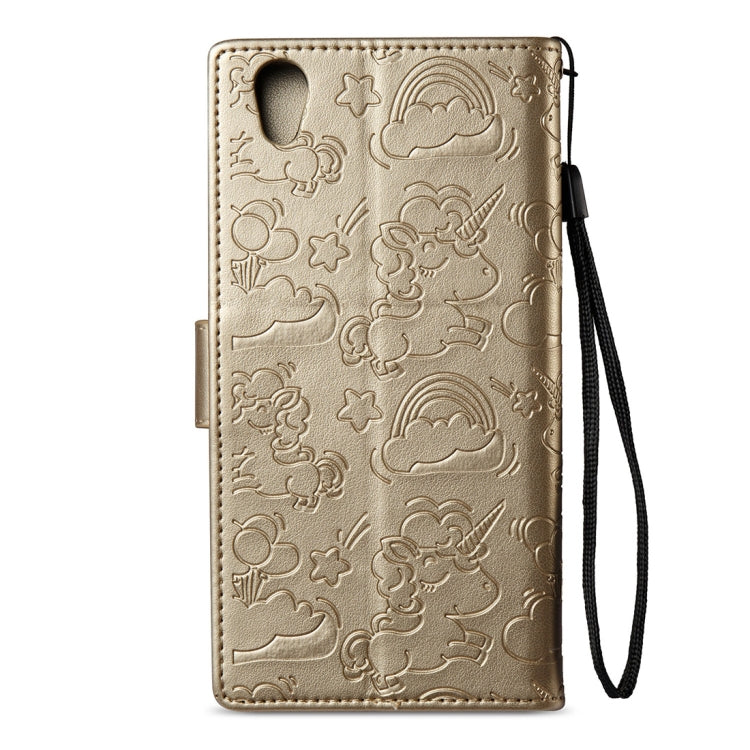 For Sony Xperia L1 Pressed Horse Cloud Print Horizontal Flip Leather Case with Holder & Card Slots & Wallet & Lanyard