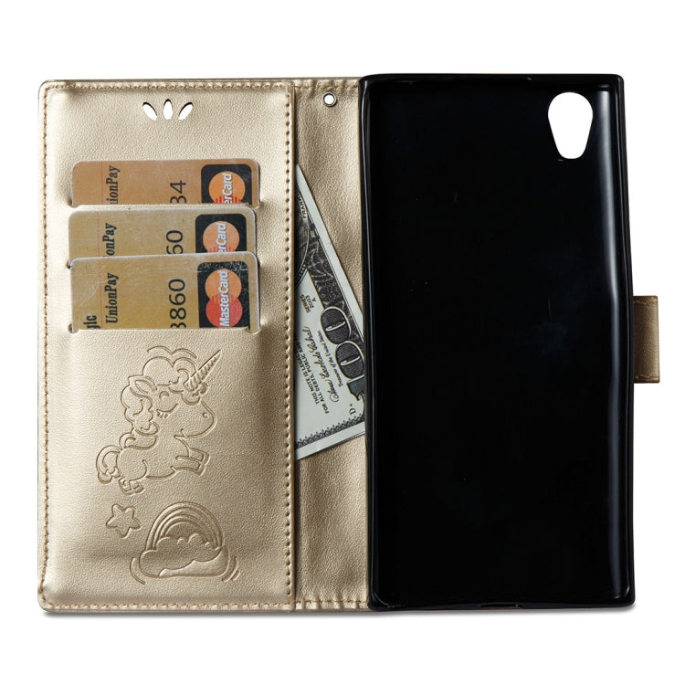 For Sony Xperia L1 Pressed Horse Cloud Print Horizontal Flip Leather Case with Holder & Card Slots & Wallet & Lanyard