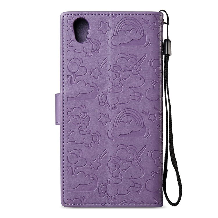 For Sony Xperia L1 Pressed Horse Cloud Print Horizontal Flip Leather Case with Holder & Card Slots & Wallet & Lanyard