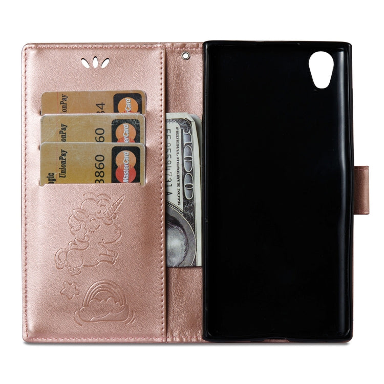 For Sony Xperia L1 Pressed Horse Cloud Print Horizontal Flip Leather Case with Holder & Card Slots & Wallet & Lanyard