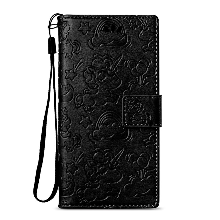 For Sony Xperia XA1 Pressed Horse Cloud Print Horizontal Flip Leather Case with Holder & Card Slots & Wallet & Lanyard