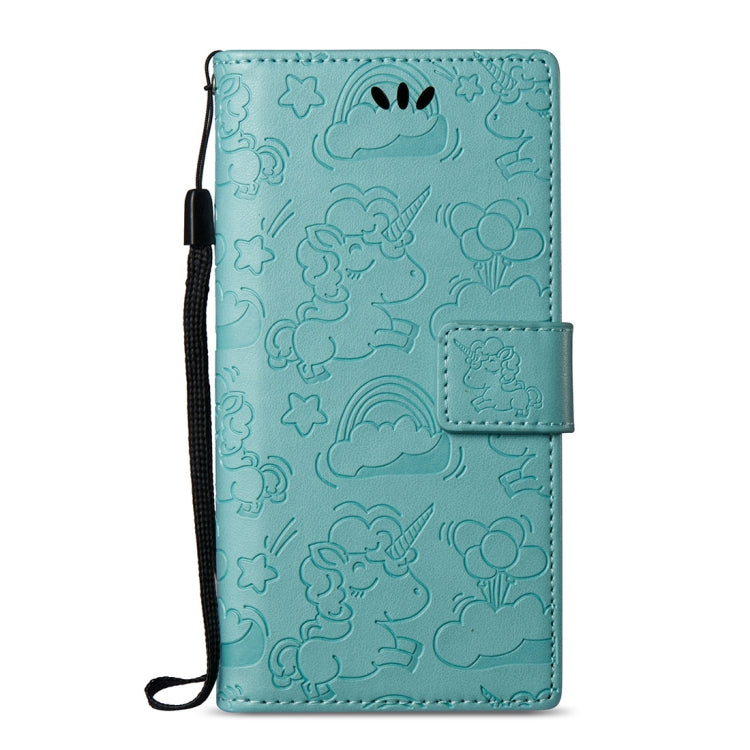 For Sony Xperia XA1 Pressed Horse Cloud Print Horizontal Flip Leather Case with Holder & Card Slots & Wallet & Lanyard
