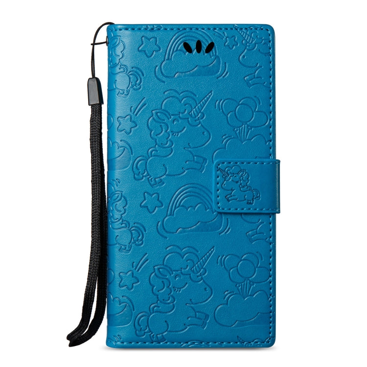 For Sony Xperia XA1 Pressed Horse Cloud Print Horizontal Flip Leather Case with Holder & Card Slots & Wallet & Lanyard
