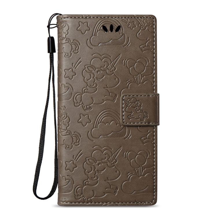 For Sony Xperia XA1 Pressed Horse Cloud Print Horizontal Flip Leather Case with Holder & Card Slots & Wallet & Lanyard