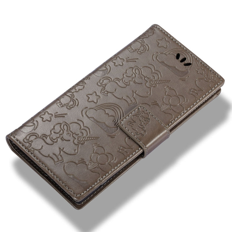 For Sony Xperia XA1 Pressed Horse Cloud Print Horizontal Flip Leather Case with Holder & Card Slots & Wallet & Lanyard