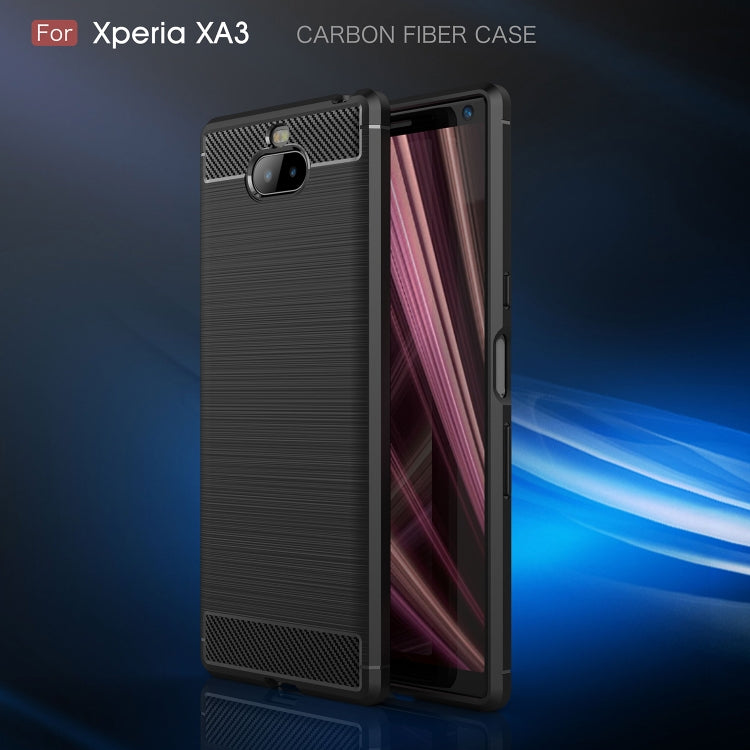 Brushed Texture Carbon Fiber Soft TPU Case for Sony Xperia 10