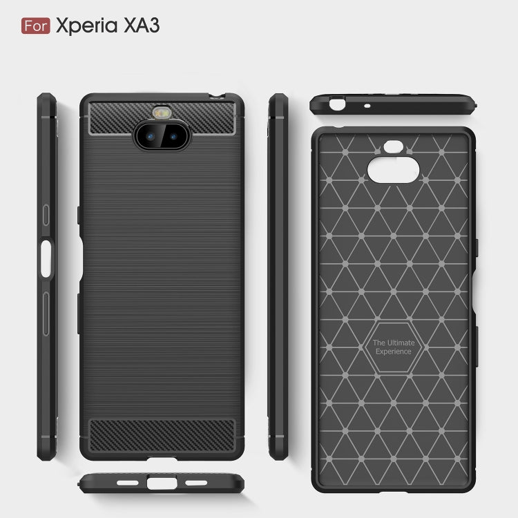 Brushed Texture Carbon Fiber Soft TPU Case for Sony Xperia 10