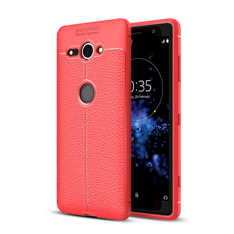 For Sony Xperia XZ2 Compact Litchi Texture Soft TPU Protective Back Cover Case