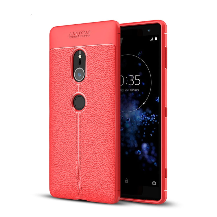 For Sony Xperia XZ2 Litchi Texture Soft TPU Protective Back Cover Case