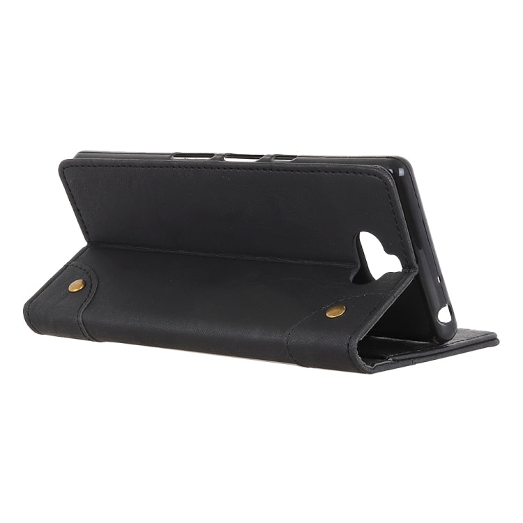 Copper Buckle Retro Crazy Horse Texture Horizontal Flip Leather Case for Sony Xperia 10, with Holder & Card Slots & Wallet