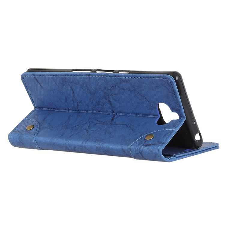 Copper Buckle Retro Crazy Horse Texture Horizontal Flip Leather Case for Sony Xperia 10, with Holder & Card Slots & Wallet