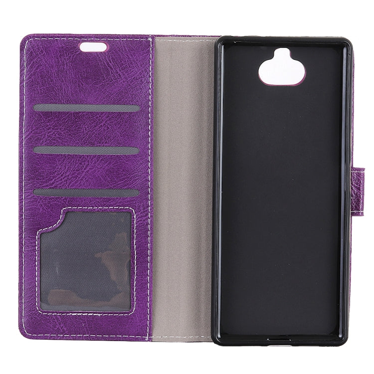 Retro Crazy Horse Texture Horizontal Flip Leather Case for Sony Xperia 10, with Card Slots & Holder & Photo Frame