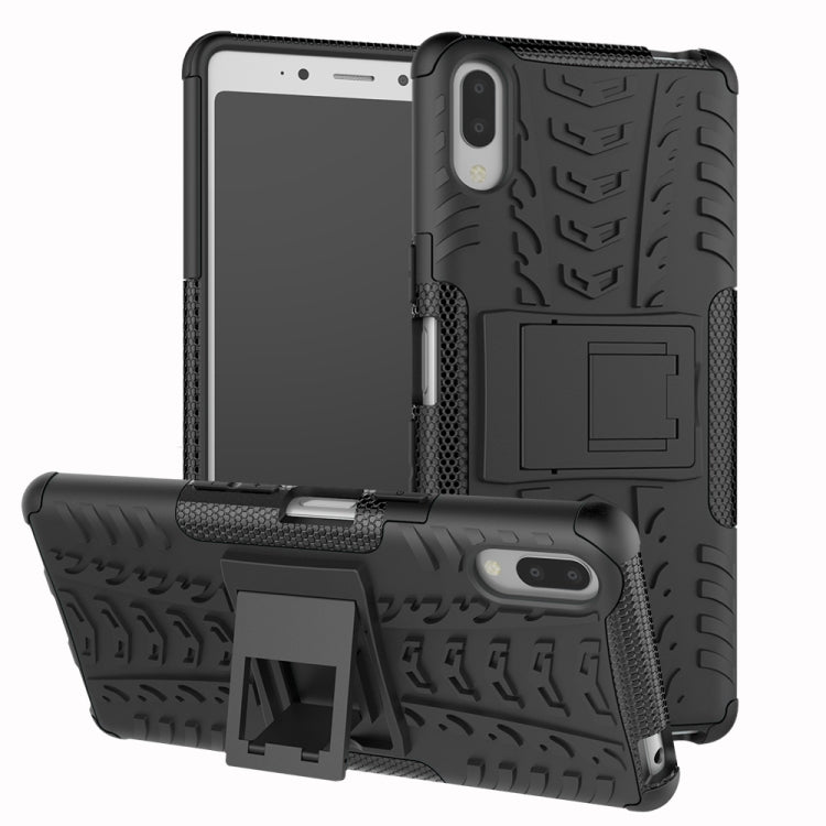 Tire Texture TPU+PC Shockproof Case for Sony Xperia L3, with Holder