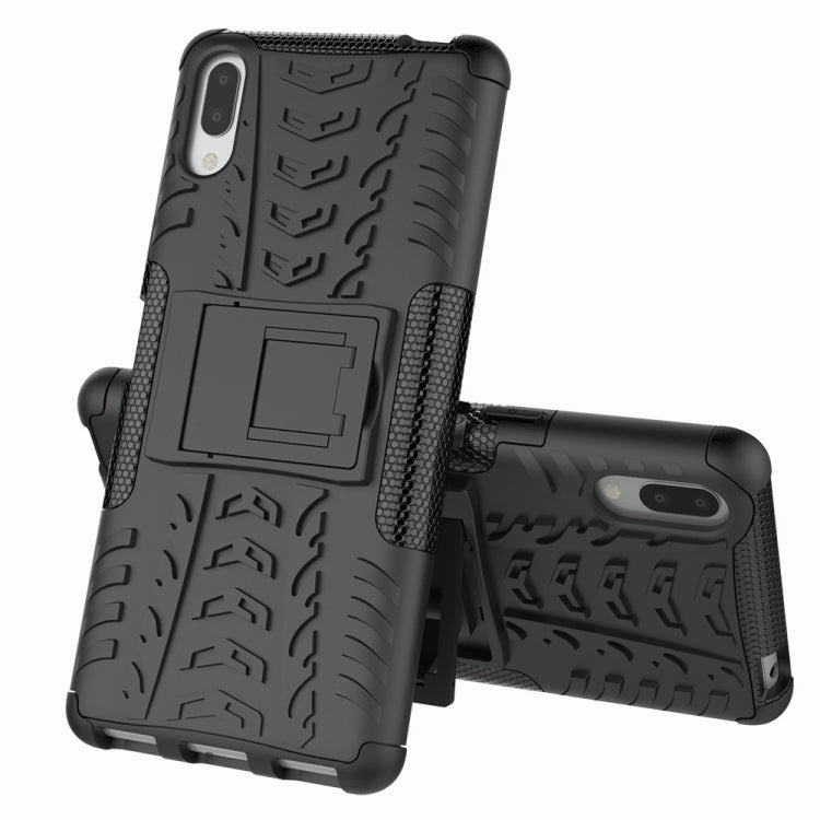 Tire Texture TPU+PC Shockproof Case for Sony Xperia L3, with Holder