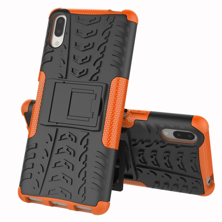 Tire Texture TPU+PC Shockproof Case for Sony Xperia L3, with Holder