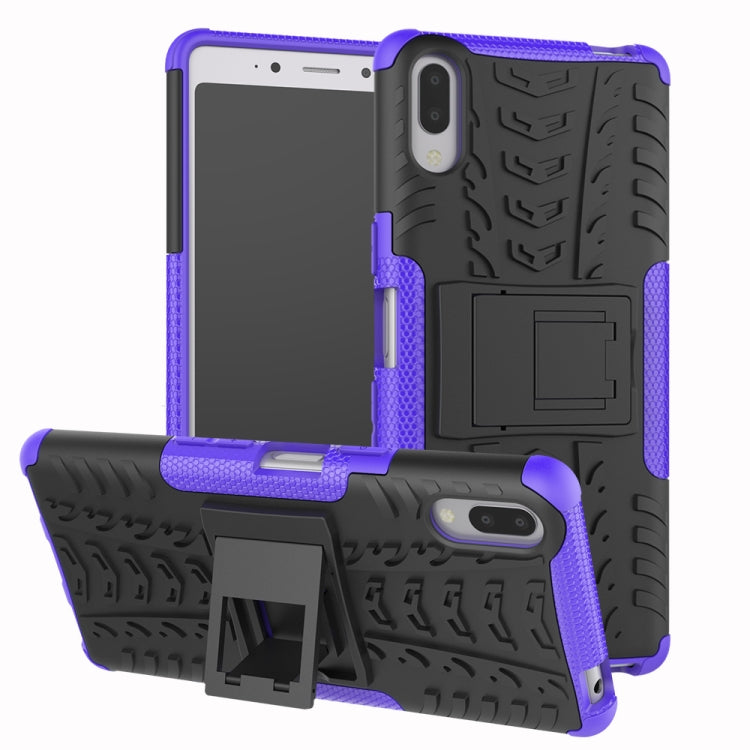 Tire Texture TPU+PC Shockproof Case for Sony Xperia L3, with Holder