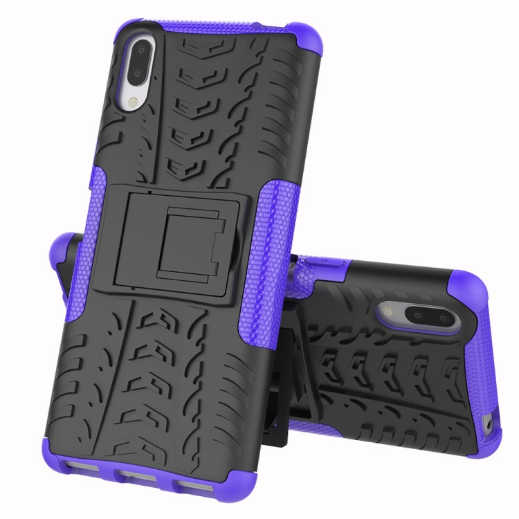 Tire Texture TPU+PC Shockproof Case for Sony Xperia L3, with Holder