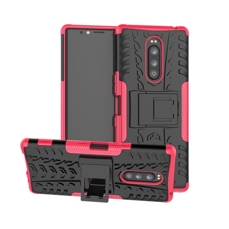 Tire Texture TPU+PC Shockproof Case for Sony Xperia 1 / Xperia XZ4, with Holder