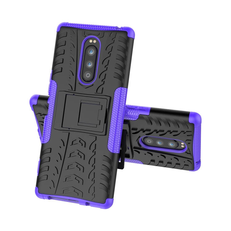 Tire Texture TPU+PC Shockproof Case for Sony Xperia 1 / Xperia XZ4, with Holder