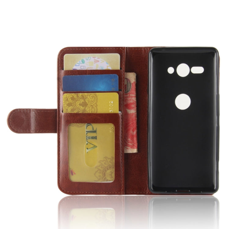 For Sony Xperia XZ2 Compact PU + TPU Crazy Horse Texture Horizontal Flip Leather Case with Wallet & Holder & Card Slots