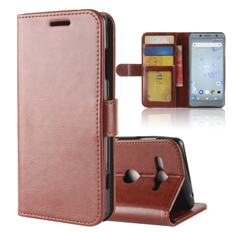 For Sony Xperia XZ2 Compact PU + TPU Crazy Horse Texture Horizontal Flip Leather Case with Wallet & Holder & Card Slots