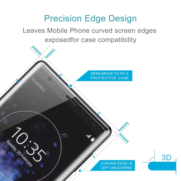 For Sony Xperia XZ2 Compact 0.3mm 9H Surface Hardness 3D Explosion-proof Tempered Glass Screen Film