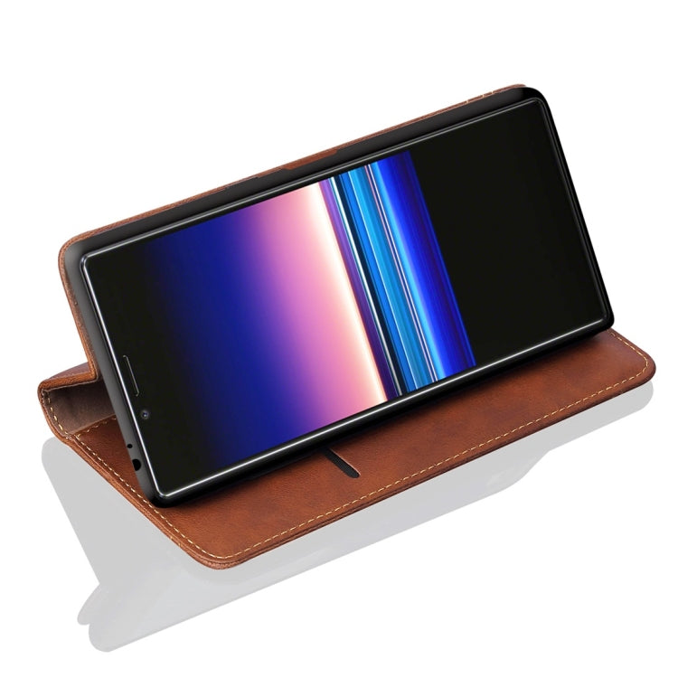 Casual Style Retro Crazy Horse Texture Horizontal Flip Leather Case for Sony Xperia 1, with Card Slots & Holder & Wallet