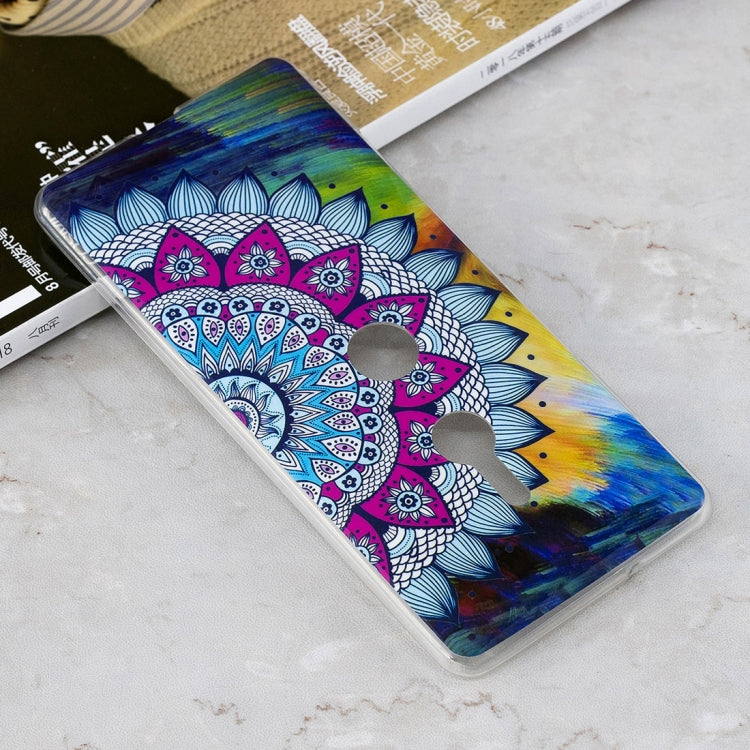 Luminous Colorful Sun Flower Pattern Shockproof TPU Protective Case for Sony Xperia XZ3