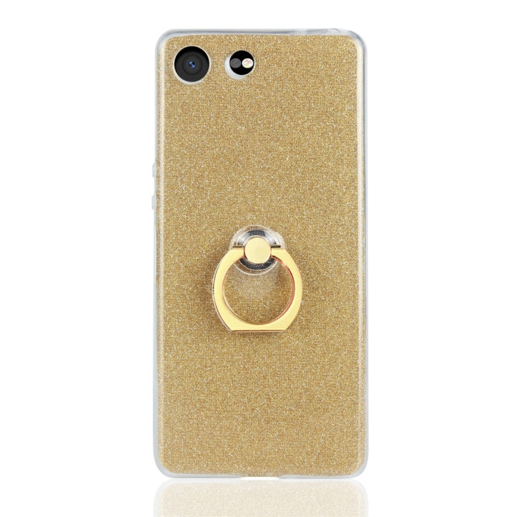 Glittery Powder Shockproof TPU Protective Case for Sony Xperia XZ4 Compact, with 360 Degree Rotation Ring Holder