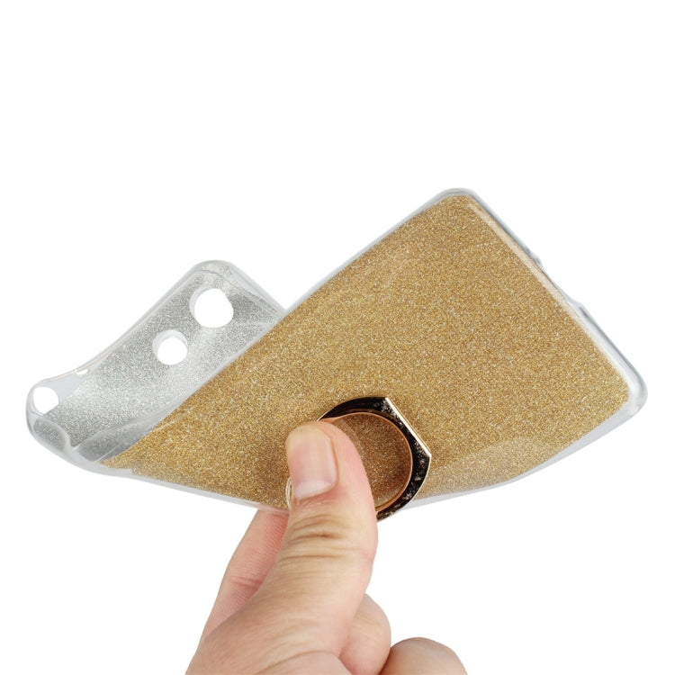 Glittery Powder Shockproof TPU Protective Case for Sony Xperia XZ4 Compact, with 360 Degree Rotation Ring Holder