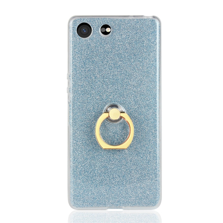 Glittery Powder Shockproof TPU Protective Case for Sony Xperia XZ4 Compact, with 360 Degree Rotation Ring Holder