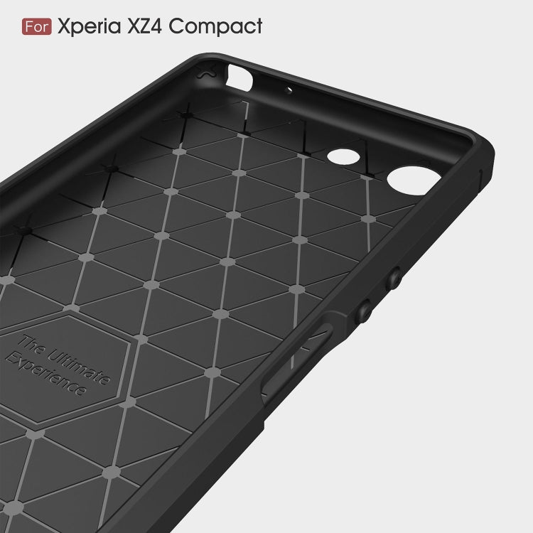 Brushed Texture Carbon Fiber Shockproof TPU Case for Sony Xperia XZ4 Compact