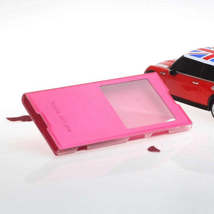 For Sony Xperia XA1 Plus Litchi Texture Horizontal Flip Leather Case with Call Display ID