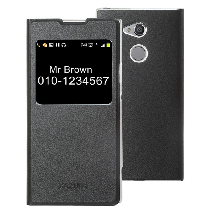 For Sony Xperia XA2 Ultra Litchi Texture Horizontal Flip Leather Case with Call Display ID